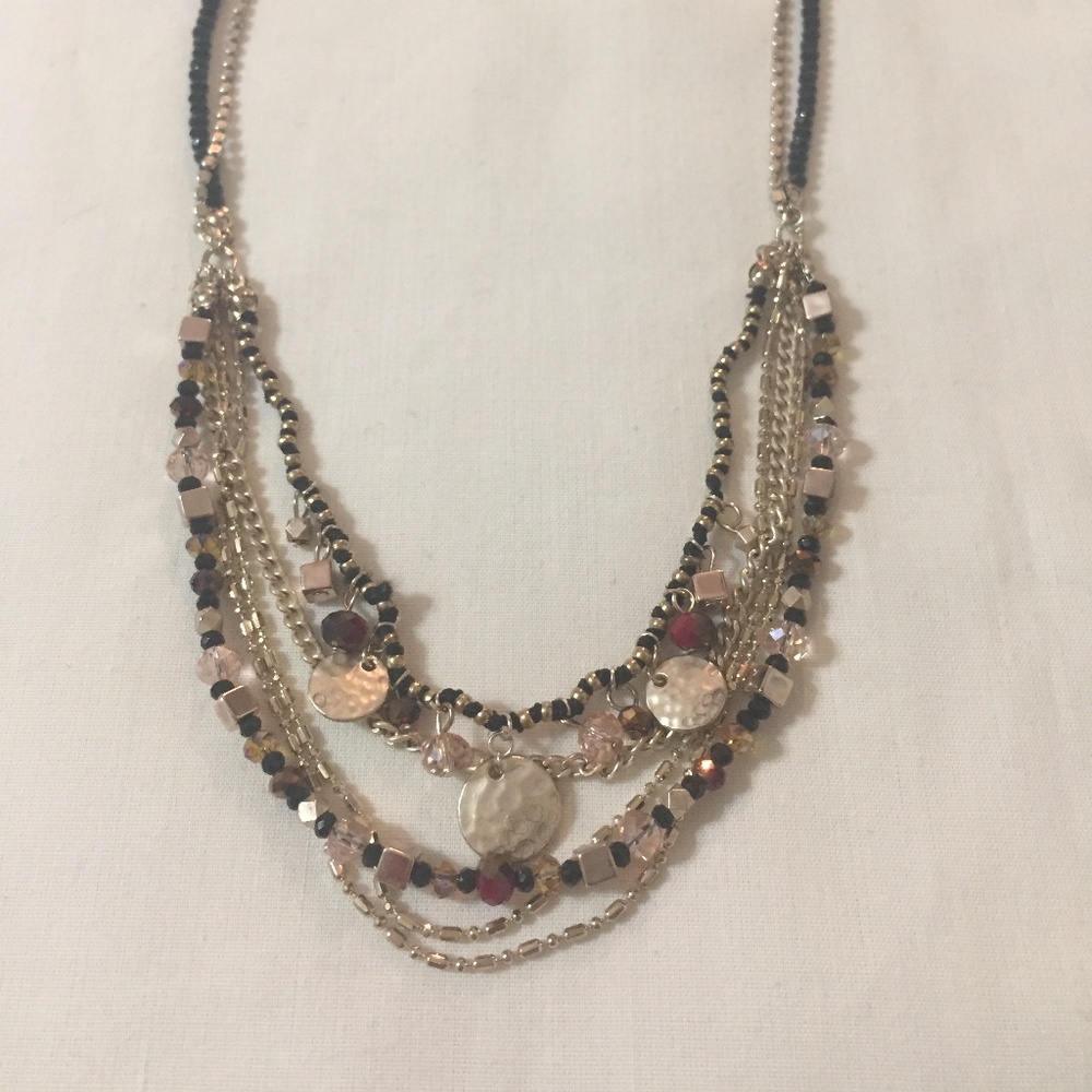 LOFT BY ANN TAYLOR DOUBLE STRAND BEADED NECKLACE - Picture 2 of 4